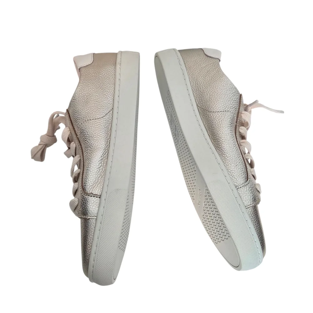 Soludos Ibiza Classic Leather Sneaker Platinum, Women's Sizes 10 New Without Box